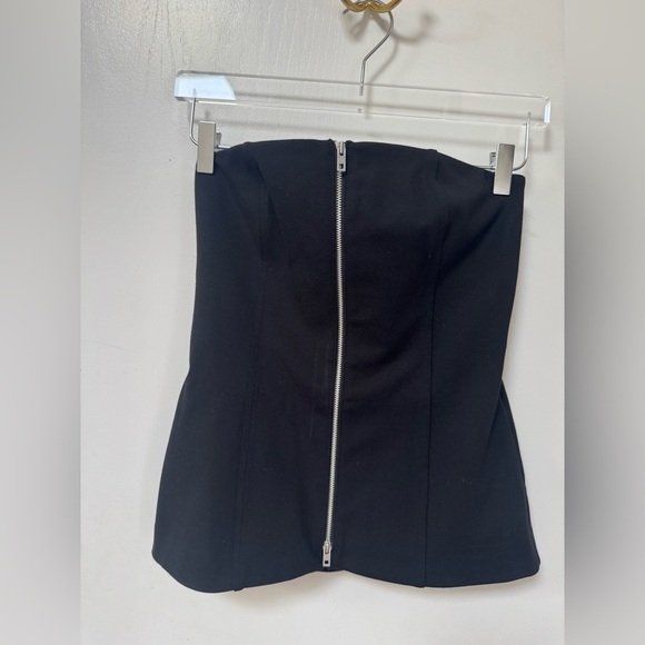 Rag & bone Irina Zipper Strapless Top Black Medium - Picture 4 of 7